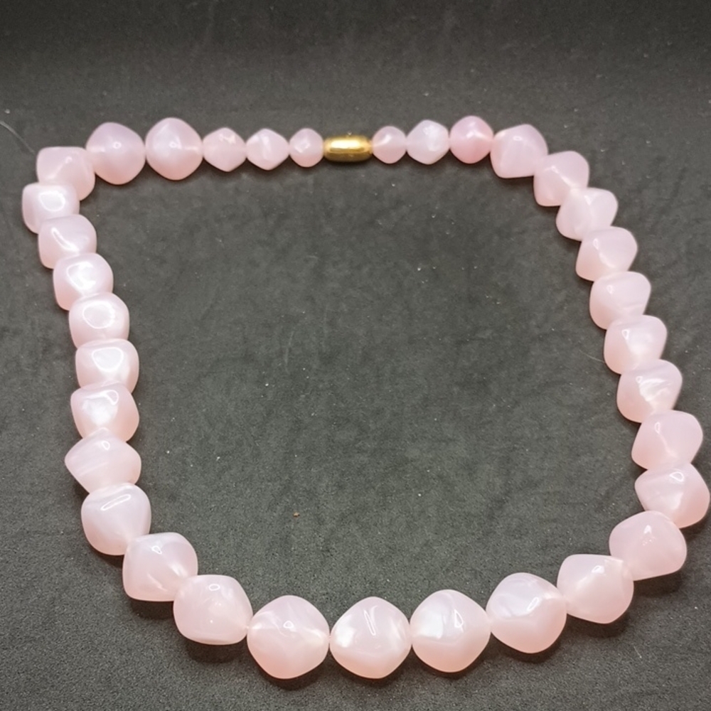 Pink Vintage Faceted Bead Necklace